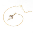 Antique Lavalier Necklace - Edwardian 10k Yellow Gold Purple Glass Seed Pearl Pendant - Circa 1910s Era Simulated Gem Baroque Pearl Jewelry
