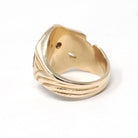 Vintage "MB" Griffin Ring - Art Deco 10k Yellow Gold Letter Initials Mythological Creature Signet - Vintage 1930s Size 5 Unisex Fine Jewelry