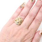 Vintage "MB" Griffin Ring - Art Deco 10k Yellow Gold Letter Initials Mythological Creature Signet - Vintage 1930s Size 5 Unisex Fine Jewelry