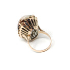 Vintage Jasper Ring - Mid Century 10k Yellow Gold Large Oval Cabochon Gemstone - Circa 1960s Era Size 7 Cocktail Fine Statement Jewelry