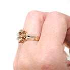 Antique Diamond Ring - Victorian Era 14k Yellow Gold Natural Flower Gemstone Halo - Circa 1890s Size 6 1/4 Cluster Fine Statement Jewelry