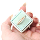 Cultured Pearl Band - Vintage 10k Yellow Gold Organic Natural Gemstone Ring - Modern Circa 1990s Era Size 6 1/2 June Birthstone Fine Jewelry