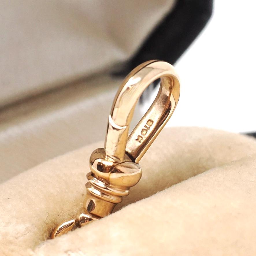 Antique Dog Clip - Edwardian 10k Rosy Yellow Gold Necklace Finding Stationary Clasp - Circa 1910s Era Charm Pendant Holder Fine Jewelry
