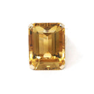 Vintage Citrine Ring - Retro 14k Yellow Gold Emerald Cut Natural Orange Yellow Gemstone Statement - Circa 1970s Era Size 7 1/2 Fine Jewelry