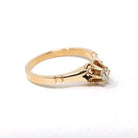 Antique Diamond Ring - Edwardian 14k Yellow Gold Natural .14 CT Old Mine Cut Solitaire - Circa 1900 Size 6 Buttercup Fine Engagement Jewelry