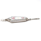 Antique Flower Locket - Art Deco Sterling Silver Floral & Bird Guilloche Enamel Necklace Pendant - Circa 1920s Rose Tassel Keepsake Jewelry