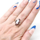 Antique Cameo Ring - Victorian 10k Rose Gold Carved Brown White Sardonyx Gemstone - Circa 1890 Size 6.75 Neoclassical Statement Fine Jewelry