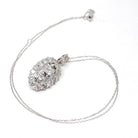 Vintage Diamond Pendant - Mid Century Era 14k White Gold 3.50 CTW - Circa 1950s Ring Modern Halo Conversion Fine Bridal Anniversary Jewelry