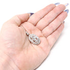 Vintage Diamond Pendant - Mid Century Era 14k White Gold 3.50 CTW - Circa 1950s Ring Modern Halo Conversion Fine Bridal Anniversary Jewelry