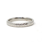 Wheat Eternity Band - Art Deco Platinum Eternity Pattern 2.8 MM Half Round - Circa 1920s Size 5 1/2 Floral Fine Engraved Stacking Jewelry