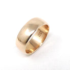 Antique Wedding Band - Edwardian 18k Yellow Gold 6.5 mm Stacking Unadorned Ring - Circa 1910s Era Size 6 Comfort Fit Fine Bridal Jewelry