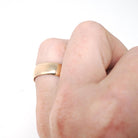 Antique Wedding Band - Edwardian 18k Yellow Gold 6.5 mm Stacking Unadorned Ring - Circa 1910s Era Size 6 Comfort Fit Fine Bridal Jewelry