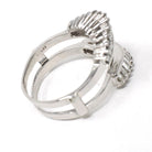 Vintage Diamond Ring Jacket - Estate Platinum Natural Baguette Cut Gemstones Halo Cluster - Modern Circa 1990s Size 7 Wedding Fine Jewelry