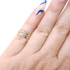 Vintage "Baby" Ring - Estate 10k Yellow Gold Textured Pet Name Band - Circa 1990s Era Size 1.5 Petite Dainty Stylish Newborn Fine Jewelry