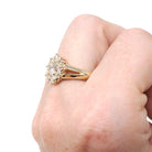 Antique Diamond Halo Ring - Edwardian Era Natural 1.21 CTW Old European Cut Gemstone Cluster - Vintage Size 7 1/4 Fine Engagement Jewelry