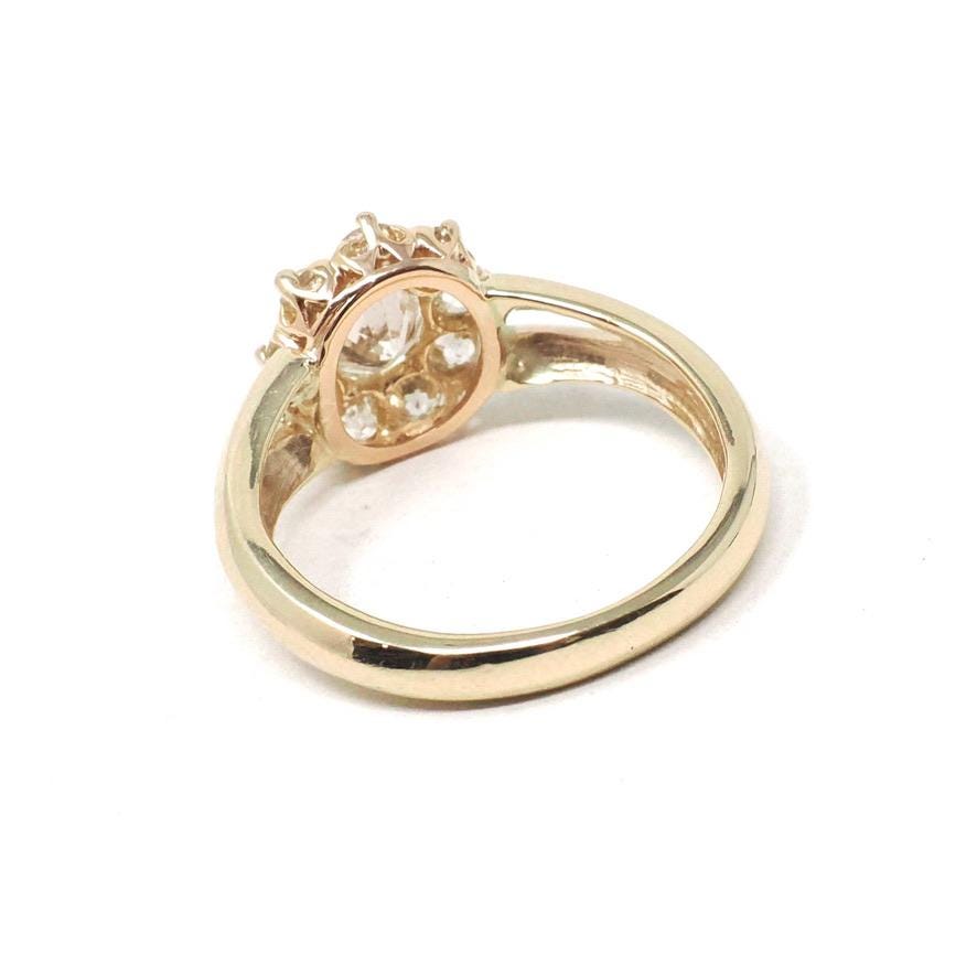 Antique Diamond Halo Ring - Edwardian Era Natural 1.21 CTW Old European Cut Gemstone Cluster - Vintage Size 7 1/4 Fine Engagement Jewelry