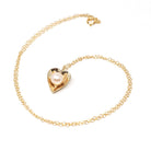 Vintage Heart Charm - Mid Century 14k Yellow Gold Cultured Pearl Pendant Necklace - Circa 1940s Era Dainty Fine Love June Birthstone Jewelry