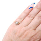 Vintage Diamond Ring - Mid Century 14k Yellow Gold Platinum Natural Gem Solitaire Engagement - Circa 1950s Era Size 4 Fine Bridal Jewelry
