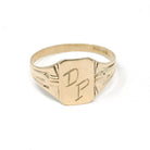 Vintage Signet Ring - Art Deco 10k Yellow Gold "DP"Engraved Initials Midi Pinky Ring - Circa 1920s Size 5 1/2 Ostby & Barton Fine Jewelry