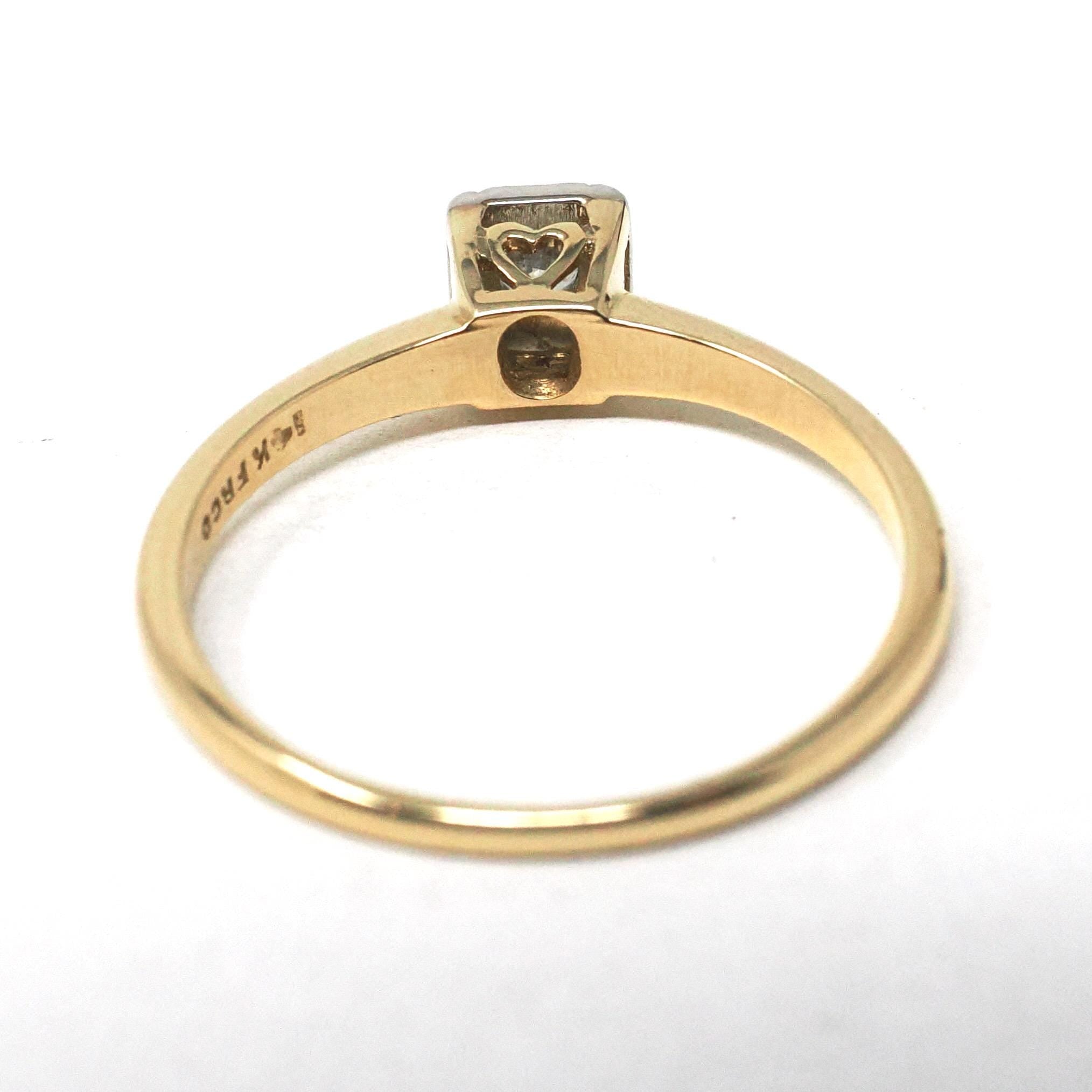 Vintage Engagement Ring - Mid Century 14k Yellow & White Gold .07 CT Natural Diamond Solitaire - Circa 1950s Size 6 1/4 Fine Bridal Jewelry