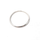 Platinum Wedding Band - Modern 1.8 MM Half Round Unadorned Classic Ring - Estate Circa 1990s Era Size 8 3/4 Heirloom Fine Stacking Jewelry
