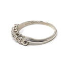 Diamond Wedding Band - Vintage 14k White Gold Natural .03 CTW Ring - Mid Century Circa 1950s Era Size 6 1/2 Stacking Fine Bridal Jewelry
