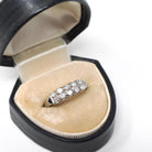 Mid Century Ring - Vintage 14k White Gold .40 CTW Diamond Two Row Wedding Band - Circa 1950s Size 6 1/2 Fine Stacking Bridal Jewelry
