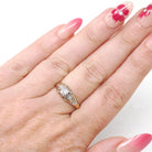 Vintage Engagement Ring - Mid Century 14k Yellow & White Gold .07 CTW Natural Diamonds - Circa 1940s Size 5.75 Two Tone Fine Bridal Jewelry