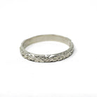 Vintage Baby Band - Art Deco 10k White Gold Nature Floral Eternity Design Ring - Circa 1930s Era Size 1 Fine Midi Pinky Children's Jewelry