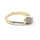 Diamond Bypass Ring - Art Deco 18k Yellow & White Gold .16 CTW Old European Cut Band - Circa 1930s Era Size 6 Fine Bridal Engagement Jewelry