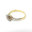 Diamond Bypass Ring - Art Deco 18k Yellow & White Gold .16 CTW Old European Cut Band - Circa 1930s Era Size 6 Fine Bridal Engagement Jewelry