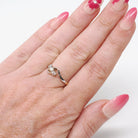 Diamond Bypass Ring - Art Deco 18k Yellow & White Gold .16 CTW Old European Cut Band - Circa 1930s Era Size 6 Fine Bridal Engagement Jewelry