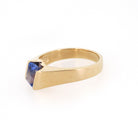 Modern Tanzanite Ring - Estate 14k Yellow Gold Natural Purple Blue Gemstone - Circa 2000's Era Size 6 1/4 December Birthstone Fine Jewelry