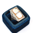 Vintage Cameo Habillé Ring - Art Deco 14k White Gold Carved Shell & Natural Diamonds - Circa 1930s Era Size 9 Portrait Fine Filigree Jewelry