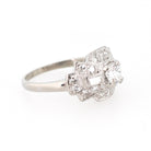 Vintage Engagement Ring - Mid Century Era Platinum 1.21 CTW Natural Diamonds - Circa 1950s Era Size 7 3/4 Fine East West Halo Bridal Jewelry