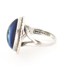 Dragon's Breath Ring - Art Deco Sterling Silver Purple Blue Red Orange Art Glass - Vintage Circa 1930s Era Size 4 1/4 Cabochon Cut Jewelry