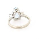 Mid Century Aquamarine Ring - Vintage 14k White Gold Natural 2.25 CT Blue Gem & Diamonds - Circa 1960s Size 6 Alternative Engagement Jewelry