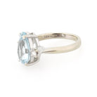 Mid Century Aquamarine Ring - Vintage 14k White Gold Natural 2.25 CT Blue Gem & Diamonds - Circa 1960s Size 6 Alternative Engagement Jewelry