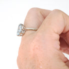 Mid Century Aquamarine Ring - Vintage 14k White Gold Natural 2.25 CT Blue Gem & Diamonds - Circa 1960s Size 6 Alternative Engagement Jewelry