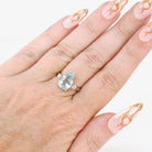 Mid Century Aquamarine Ring - Vintage 14k White Gold Natural 2.25 CT Blue Gem & Diamonds - Circa 1960s Size 6 Alternative Engagement Jewelry