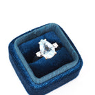 Mid Century Aquamarine Ring - Vintage 14k White Gold Natural 2.25 CT Blue Gem & Diamonds - Circa 1960s Size 6 Alternative Engagement Jewelry
