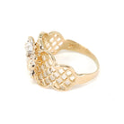 Butterfly Filigree Ring - Modern 14k Yellow & White Gold .04 CTW Natural Diamonds - Circa 2000s Size 7 1/2 Figural Winged Bug Fine Jewelry