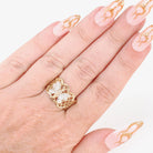 Butterfly Filigree Ring - Modern 14k Yellow & White Gold .04 CTW Natural Diamonds - Circa 2000s Size 7 1/2 Figural Winged Bug Fine Jewelry