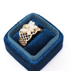 Butterfly Filigree Ring - Modern 14k Yellow & White Gold .04 CTW Natural Diamonds - Circa 2000s Size 7 1/2 Figural Winged Bug Fine Jewelry