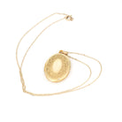 Vintage Flower Locket - Mid Century 14k Gold Filled Oval Pendant Necklace - Circa 1960s Era Keepsake Photo Nature Inspired Marathon Jewelry