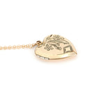 Vintage Heart Locket - Retro 10k Gold Filled Floral Bow Rhombus Engraved Design Pendant Necklace - Circa 1940s Keepsake Photograph Jewelry