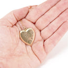 Vintage Heart Locket - Retro 10k Gold Filled Floral Bow Rhombus Engraved Design Pendant Necklace - Circa 1940s Keepsake Photograph Jewelry