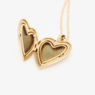 Estate Heart Locket - Modern 14k Gold Filled Engraved Flower Leaf Design Necklace Pendant - Circa 2000's Era Photograph Keepsake PPC Jewelry