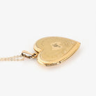Letter "M" Locket - Retro 12k Gold Filled Engraved Single Initial Heart Pendant Necklace - Circa 1940s Statement Keepsake Photograph Jewelry