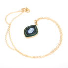 Inlayed Gemstone Pendant - Modern 14k Yellow Gold Natural Opal Lapis Malachite Onyx Charm - Circa 2000s Era Mystical Lantern Fine Jewelry
